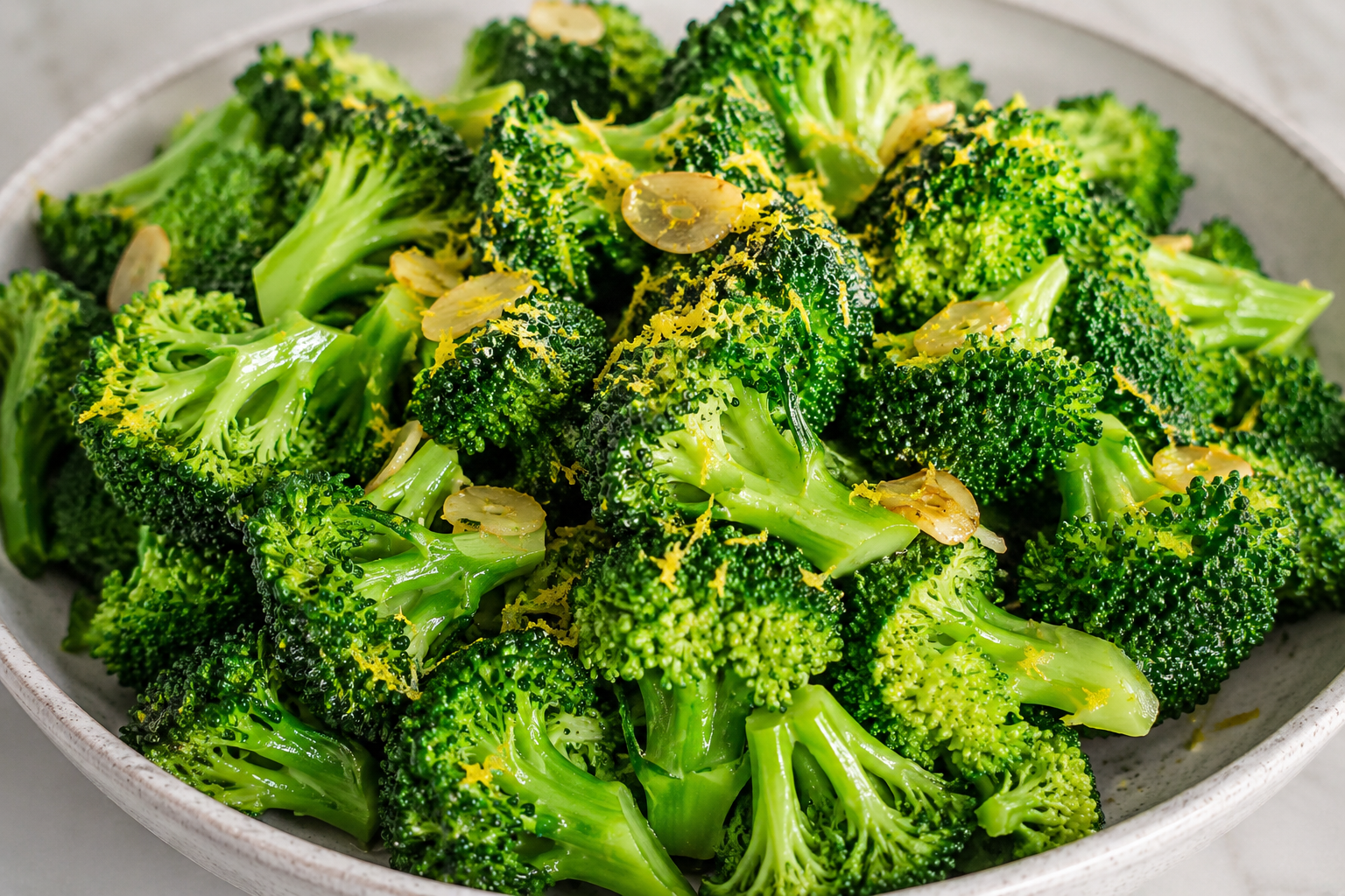 Broccoli salad with garlic and lemon