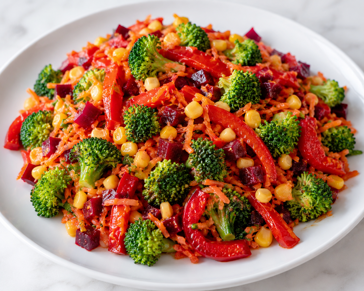 Broccoli and roasted veggie power salad